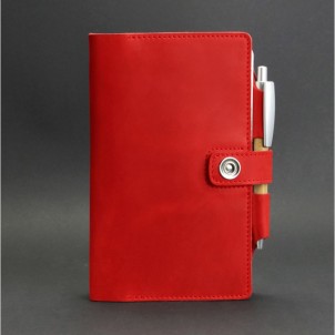 Женский кожаный блокнот софтбук 4.0 mini Красный Crazy Horse-1