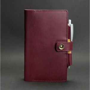 Кожаный блокнот софтбук 4.0 mini Бордовый Crazy Horse-1