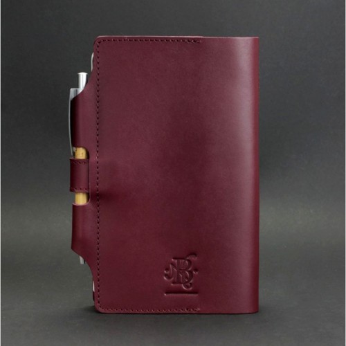 Кожаный блокнот софтбук 4.0 mini Бордовый Crazy Horse-4