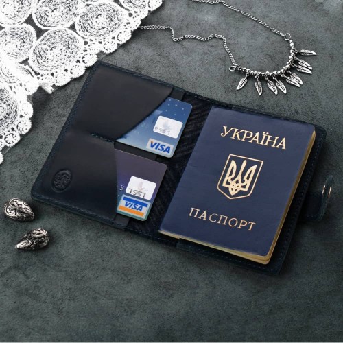 Кожаная обложка на паспорт "Инди" Ночное небо-6