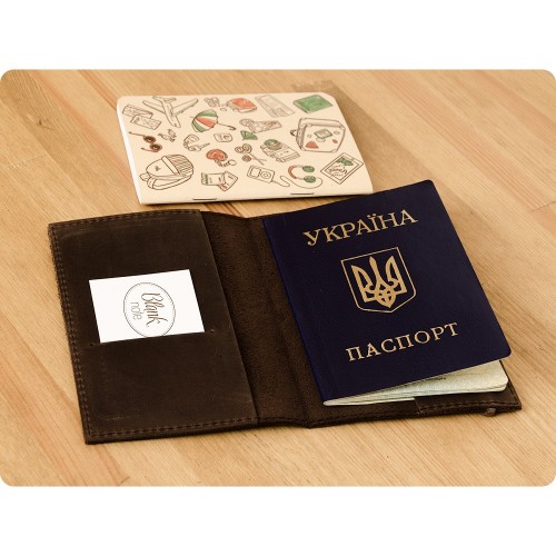 Кожаная обложка на паспорт 1.0 Орех-2