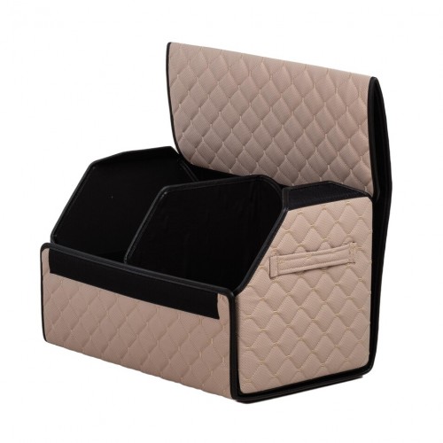 Органайзер саквояж в багажник авто з еко-шкіри Avtocase 50*30*30 Бежевий-2