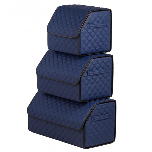 Органайзер саквояж в багажник авто з еко-шкіри Avtocase 50*30*30 Синій-5
