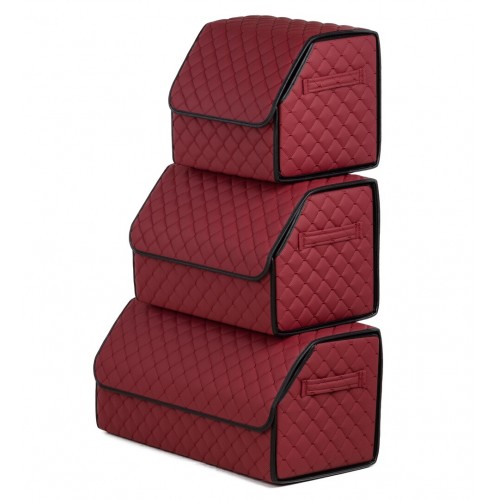 Органайзер саквояж в багажник авто з еко-шкіри Avtocase 50*30*30 Бордовий-2