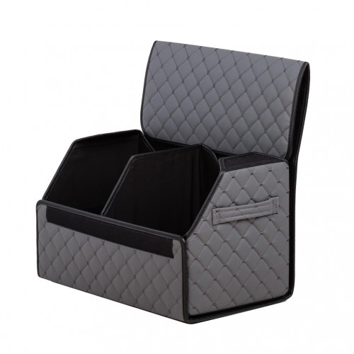 Органайзер саквояж в багажник авто з еко-шкіри Avtocase 50*30*30 Сірий-4