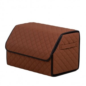 Органайзер саквояж в багажник авто з еко-шкіри Avtocase 50*30*30 Рудий-1