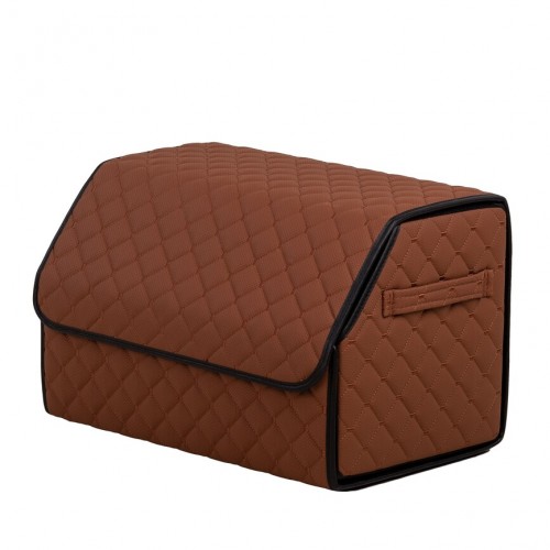 Органайзер саквояж в багажник авто з еко-шкіри Avtocase 50*30*30 Рудий-1