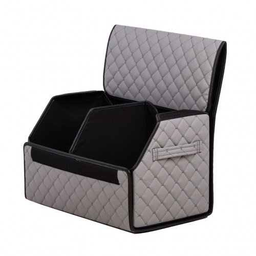 Органайзер саквояж в багажник авто з еко-шкіри Avtocase 50*30*30 Світло-сірий-3
