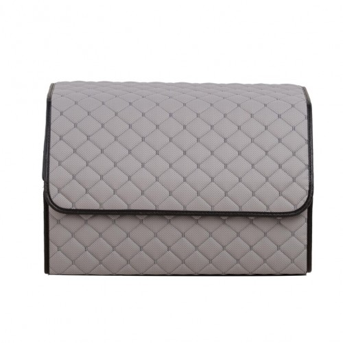 Органайзер саквояж в багажник авто з еко-шкіри Avtocase 50*30*30 Світло-сірий-2