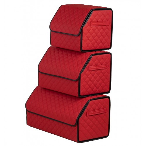 Органайзер саквояж в багажник авто з еко-шкіри Avtocase 50*30*30 Червоний-2