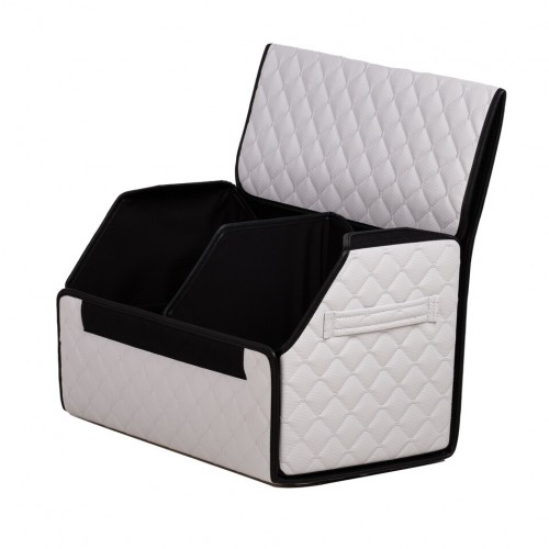 Органайзер саквояж в багажник авто з еко-шкіри Avtocase 50*30*30 Білий-4