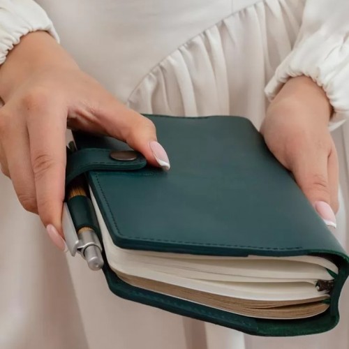 Шкіряний блокнот А5 Софтбук 4.0 Зелений Krast-8
