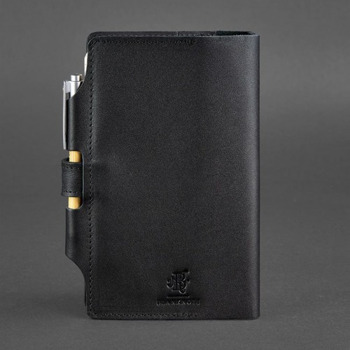 Кожаный блокнот софтбук 4.0 mini Графит Crazy Horse-3