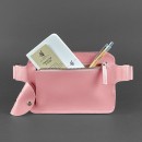 Напоясная кожаная сумка "DropBag" Розовый персик-4