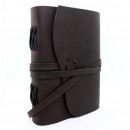 Кожаный блокнот А5 ручной работы Comfy Strap Dark Brown с ручкой-4