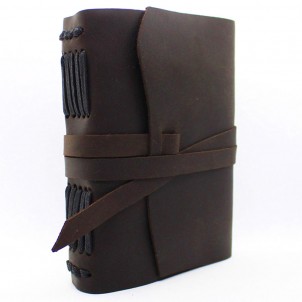Кожаный блокнот формата A5 Comfy Strap Dark Brown-1