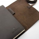 Кожаный блокнот А5 ручной работы Comfy Strap Dark Brown с ручкой-7