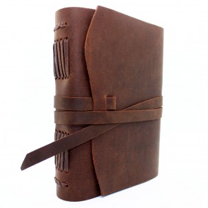 Кожаный блокнот формата А5 Comfy Strap Brown-1