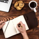 Кожаный блокнот ручной работы Comfy Strap B6 Brown с ручкой в комплекте-7