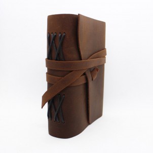 Кожаный блокнот формата B6 Comfy Strap Brown-1