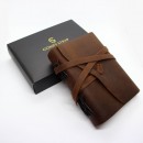 Кожаный блокнот ручной работы Comfy Strap B6 Brown-2