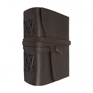 Кожаный блокнот формата B6 Comfy Strap Dark Brown-1