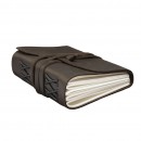 Кожаный блокнот ручной работы Comfy Strap B6 с ручкой Dark Brown-2