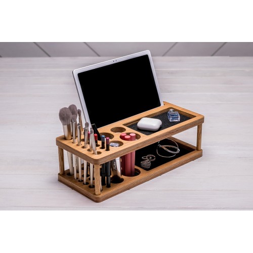 Підставка для косметики Beauty Station з великим дзеркалом-10