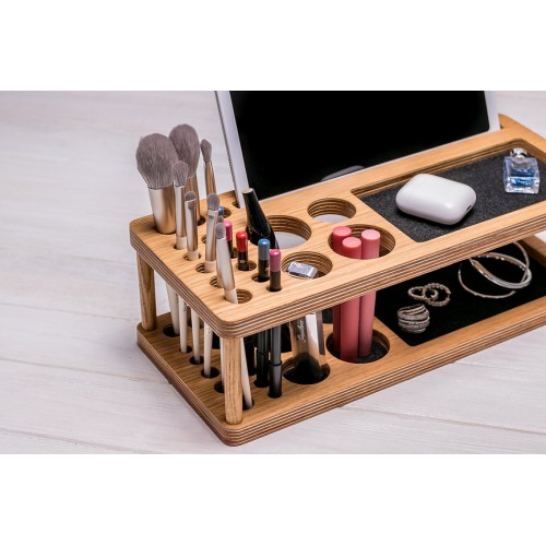 Підставка для косметики Beauty Station з великим дзеркалом-12