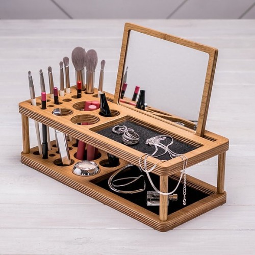Підставка для косметики Beauty Station з великим дзеркалом-1