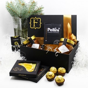 Набір подарунковий з бельгійським шоколадом, карамеллю та кавою Delicious ►FRANKLIN-1