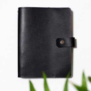 Шкіряний блокнот на кільцях Prestige Black-1