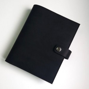 Шкіряний блокнот на кільцях Prestige Black з матової шкіри-1