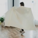 Плед вовняний Люкс з бахромою Молочний Love You 140х220 см-6