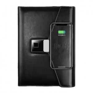 Smart Блокнот з бездротовою зарядкою та Touch ID відбитком пальця Lockbook Black-1