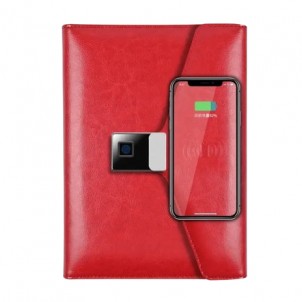 Smart Блокнот з бездротовою зарядкою та Touch ID відбитком пальця Lockbook Red-1