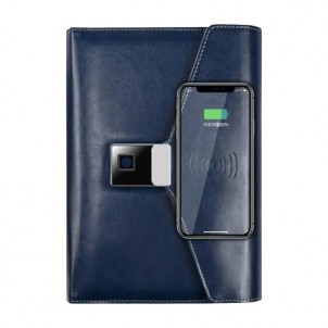 Smart Блокнот з бездротовою зарядкою та Touch ID відбитком пальця Lockbook Blue-1
