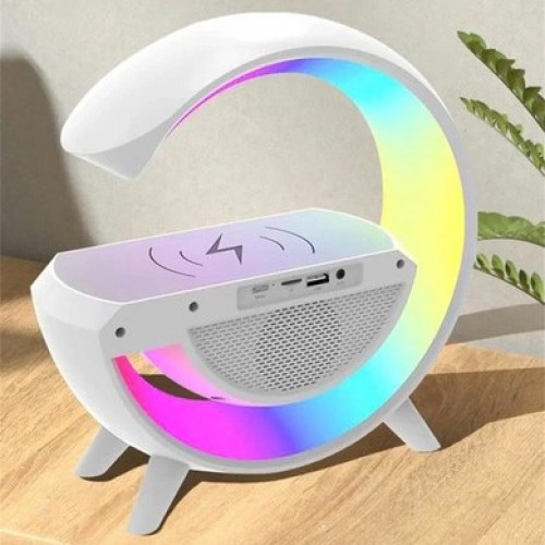 Розумна RGB лампа нічник з Bluetooth колонкою та бездротовою зарядкою BT-3401-7