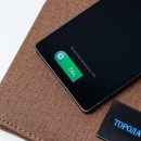 Смарт блокнот з повербанком та бездротовою зарядкою текстильний Brown (Гравіювання включено)-12