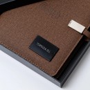 Смарт блокнот з повербанком та бездротовою зарядкою текстильний Brown (Гравіювання включено)-19