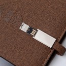 Смарт блокнот з повербанком та бездротовою зарядкою текстильний Brown (Гравіювання включено)-4